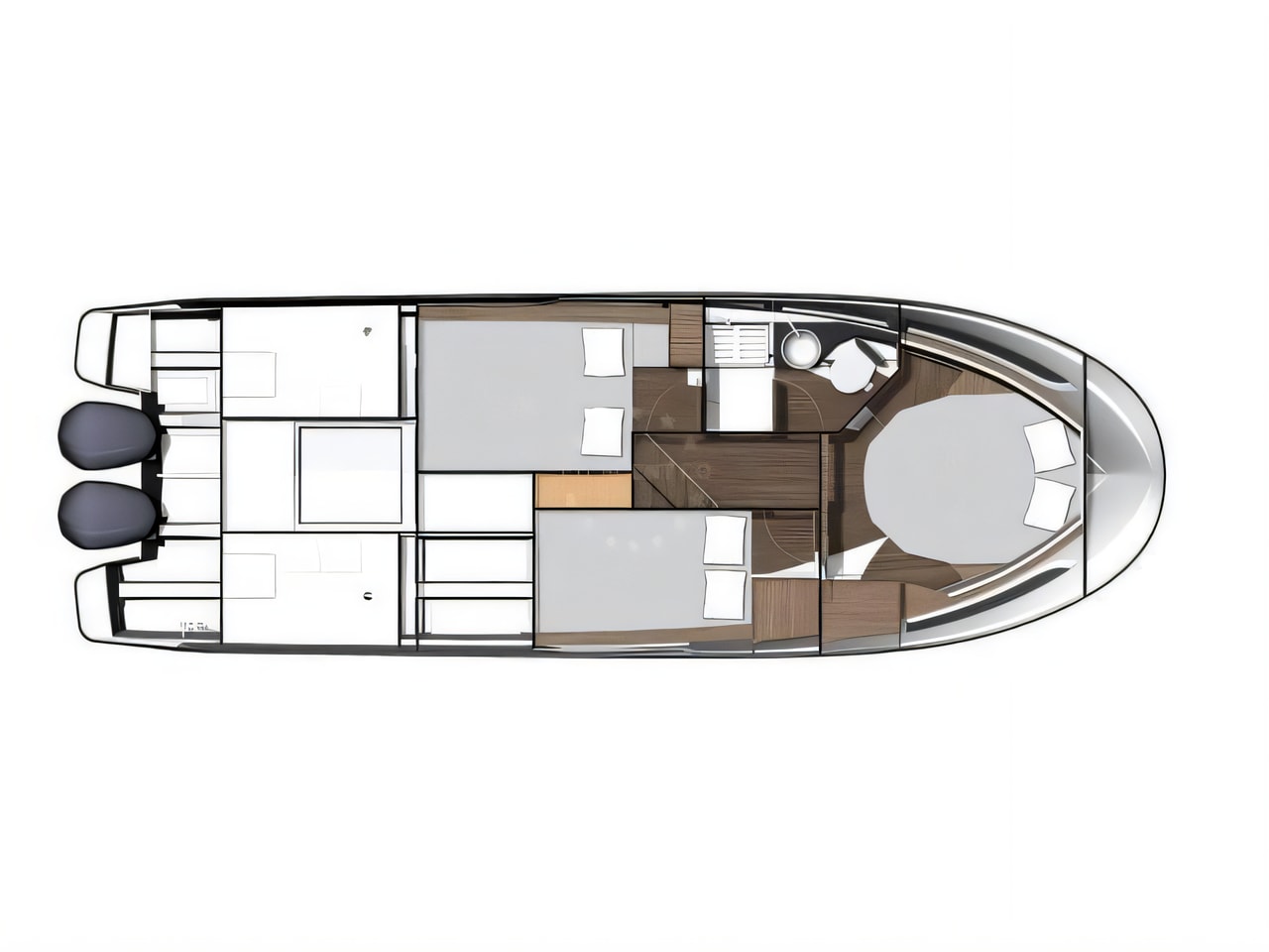 Interior of Merry Fisher 1095 FLY motor boat with 3 cabins Croatia yacht charter