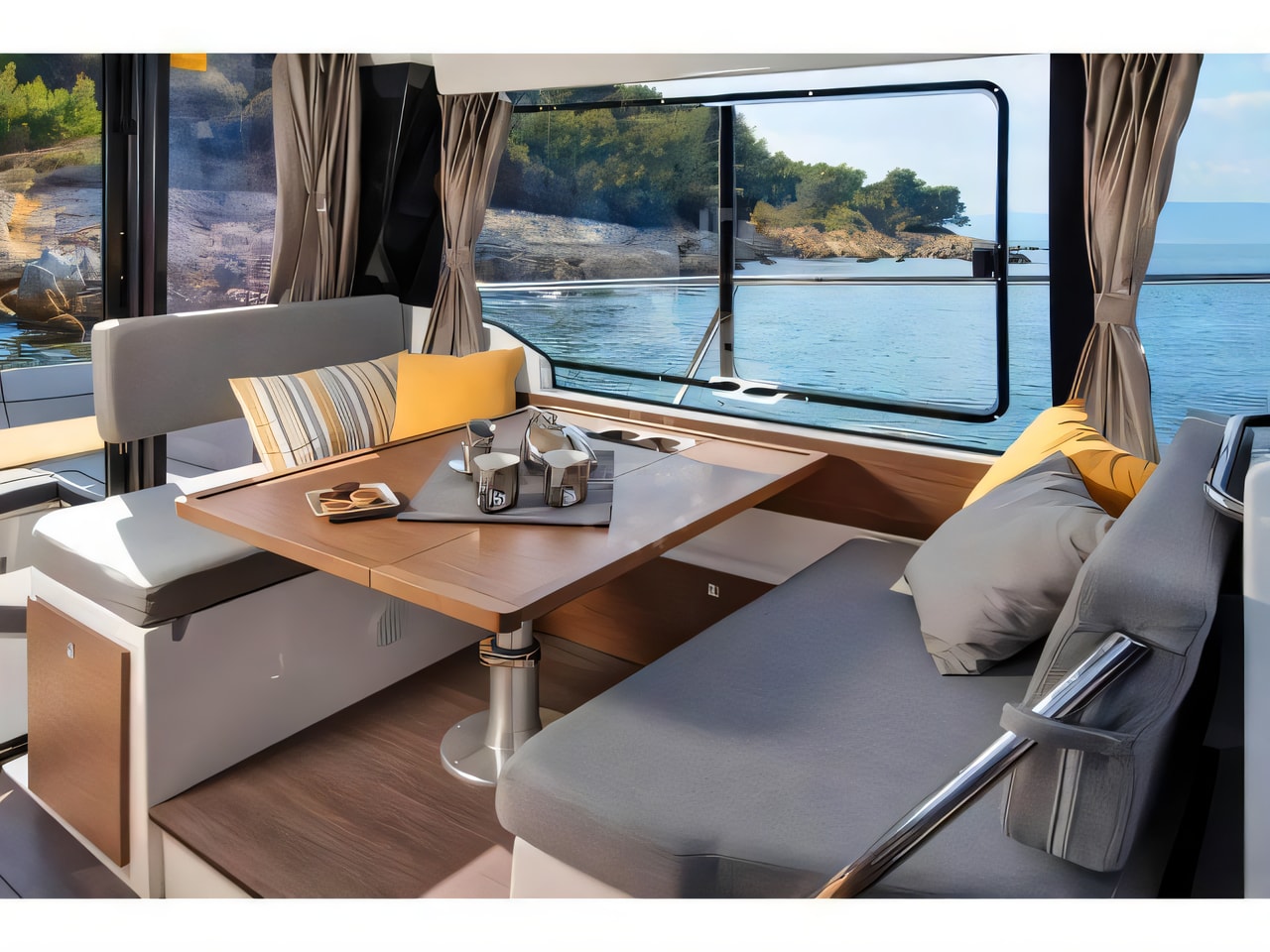 Layout of Merry Fisher 1095 FLY motor boat with 3 cabins Croatia yacht charter