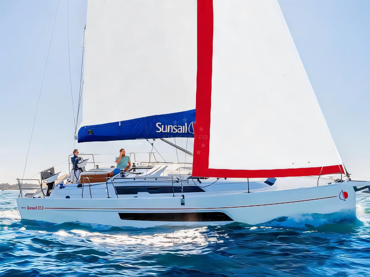 Exterior overview of Sunsail 37.3 sail boat for charter from Agana Marina in the Split sailing area Croatia