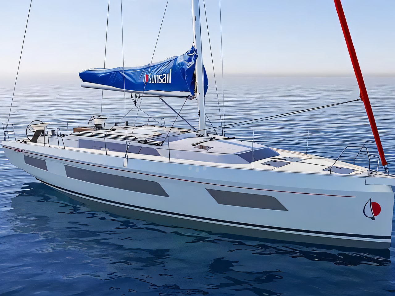 Exterior overview of Sunsail 44.3 sail boat for charter from Agana Marina in the Split sailing area Croatia