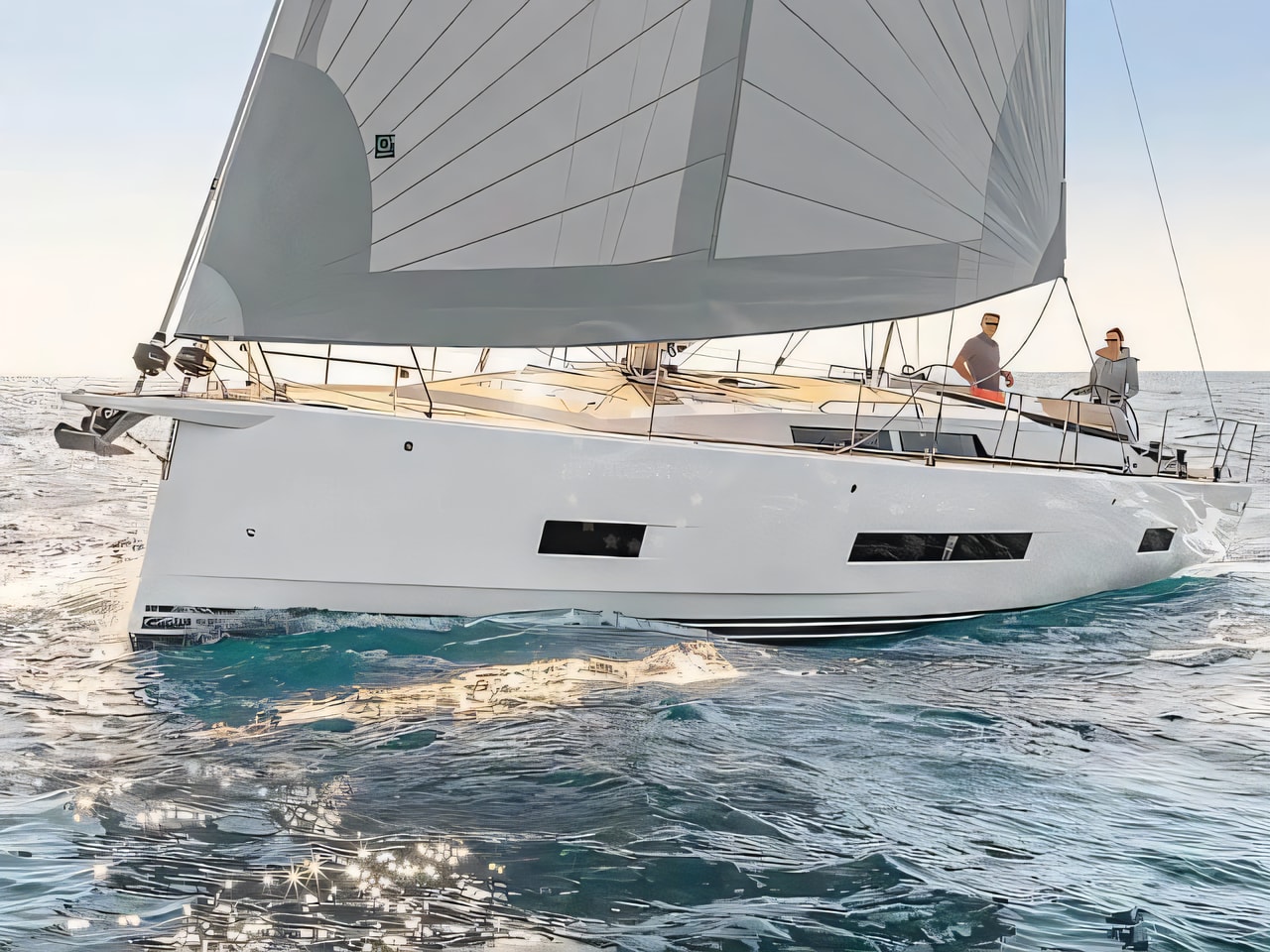 Exterior overview of Hanse 460 sail boat for charter from Seget Donji Marina Baotic in the Split sailing area Croatia