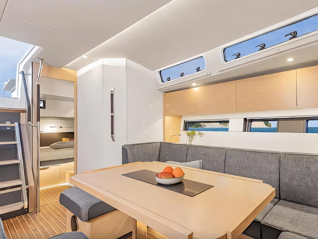 Layout of Hanse 460 sail boat with 3 cabins Croatia yacht charter