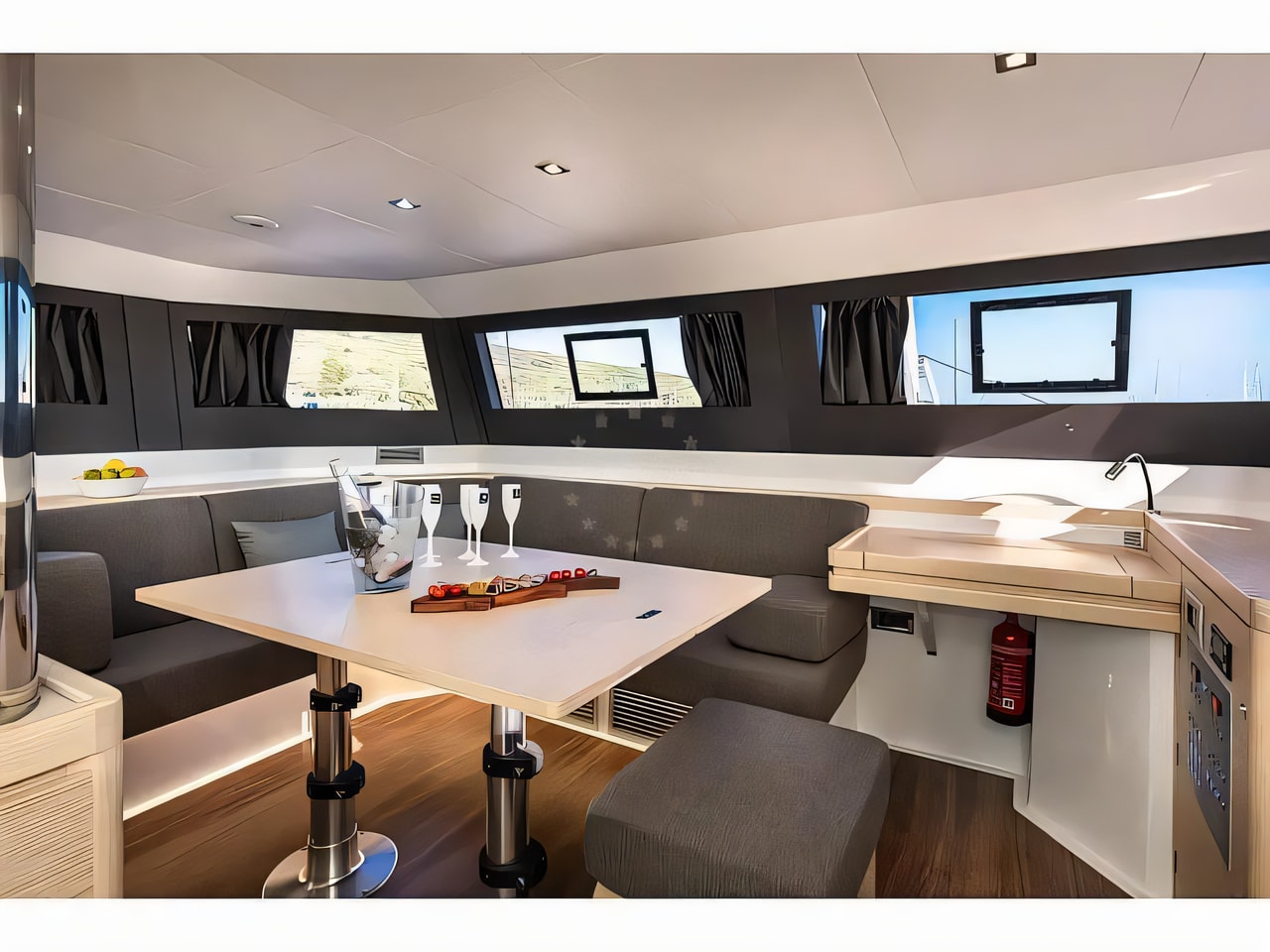 Layout of Dufour 48 Catamaran catamaran with 6 cabins Croatia yacht charter