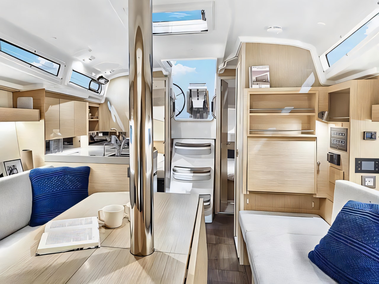 Layout of Oceanis 34.1 sail boat with 2 cabins Croatia yacht charter