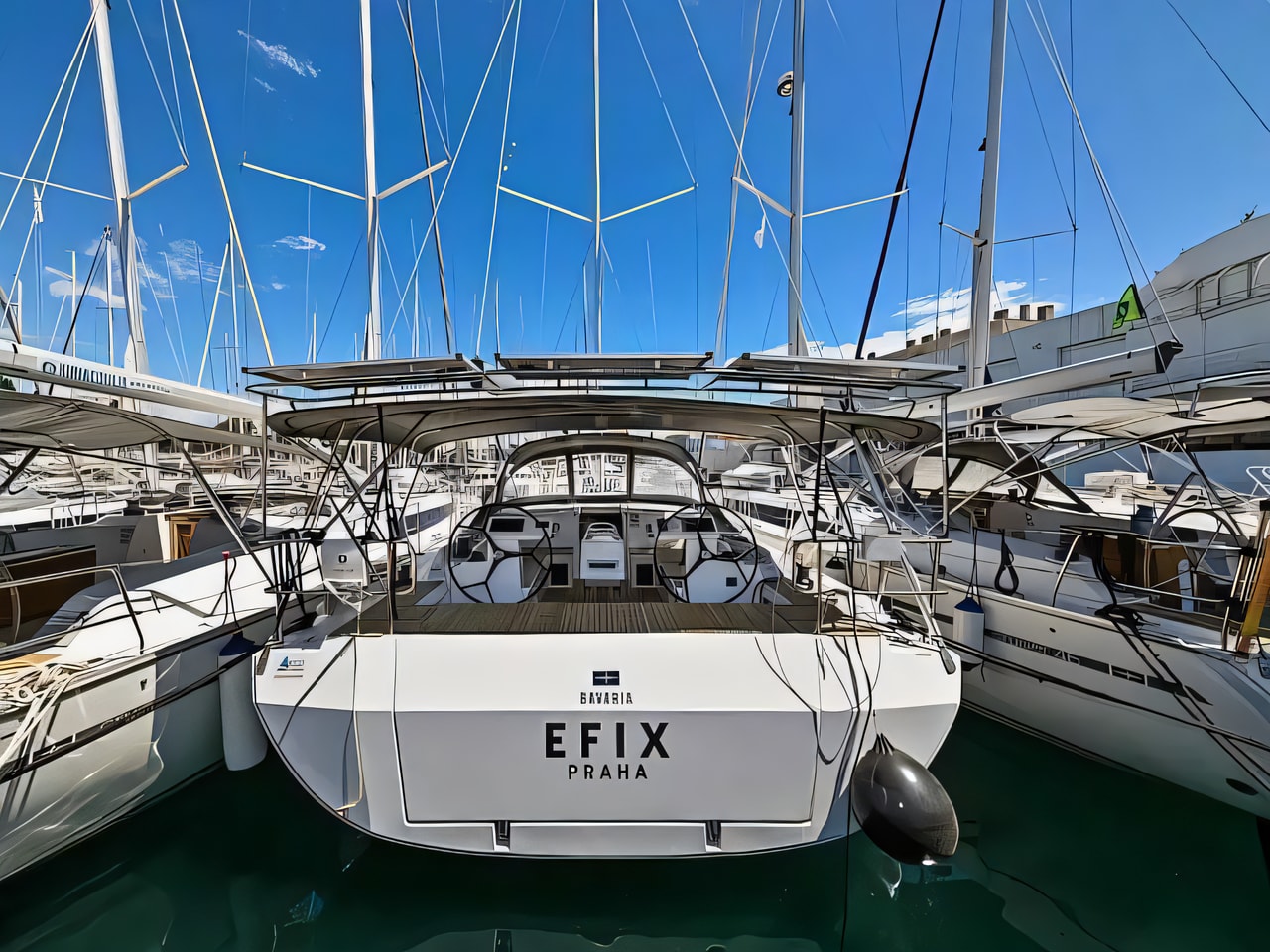 Exterior overview of Bavaria C45 / 3 cab sail boat for charter from Adriatic Croatia
