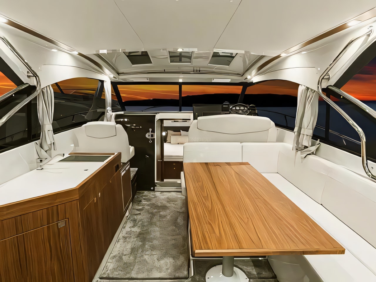 Layout of Grandezza 34 OC motor boat with 2 cabins Croatia yacht charter