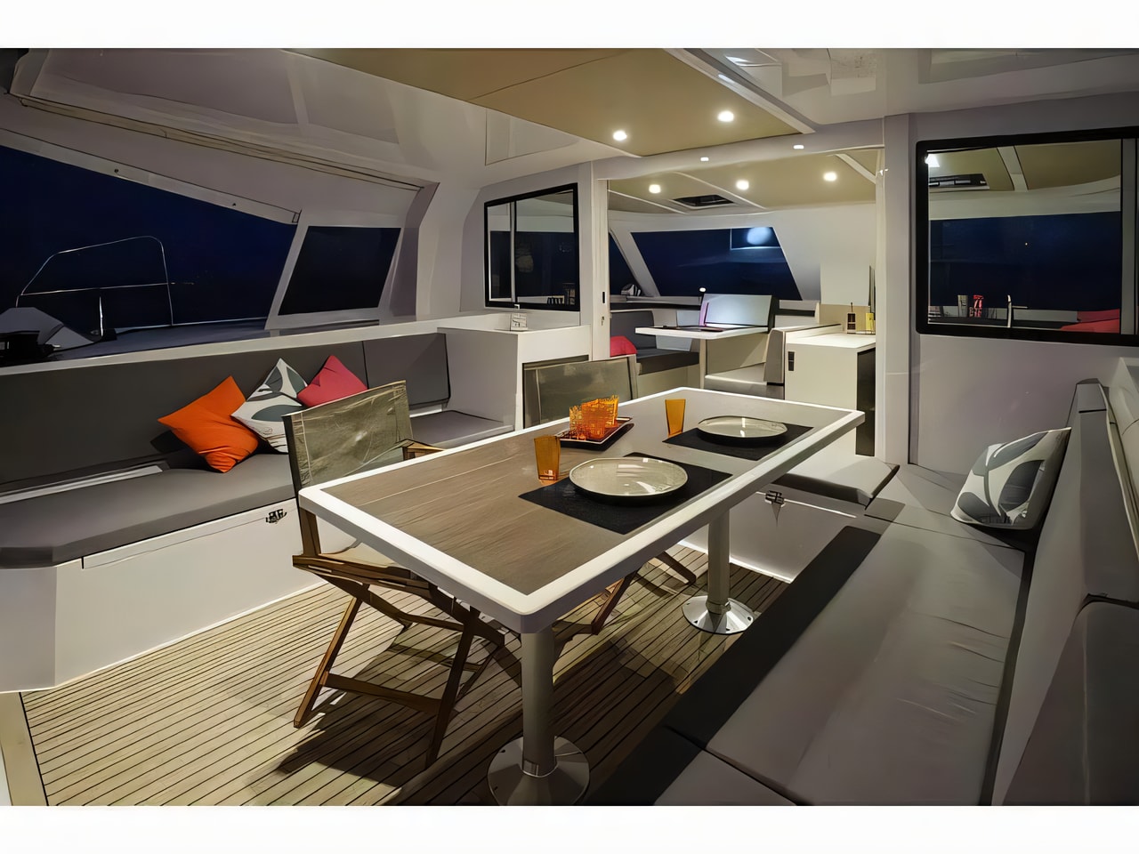 Layout of Nautitech 40 Open catamaran with 6 cabins Croatia yacht charter