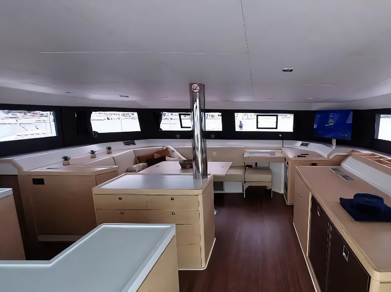 Layout of Dufour Catamaran 48 catamaran with 6 cabins Croatia yacht charter