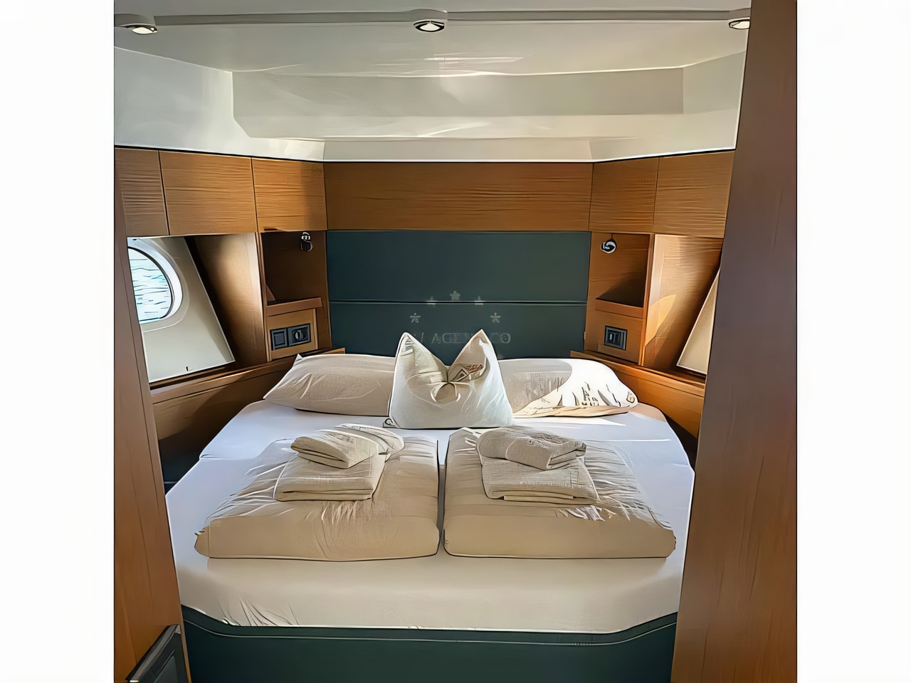 Layout of Swift Trawler 48 motor boat with 3 cabins Croatia yacht charter