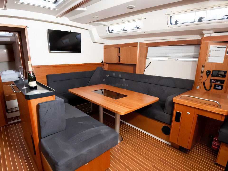 Interior of Hanse 505 sail boat with 5 cabins Croatia yacht charter