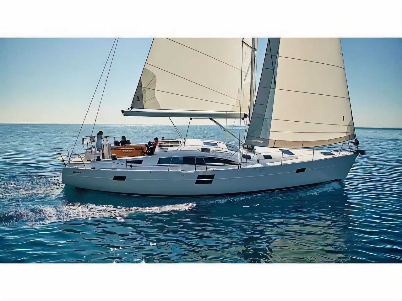 Exterior overview of Elan Impression 50.1 sail boat for charter from Pirovac in the Sibenik sailing area Croatia