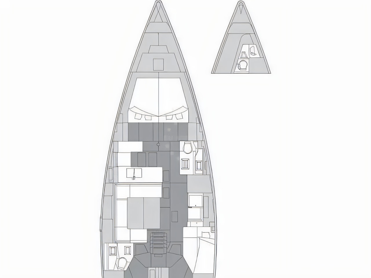 Interior of Elan Impression 50.1 sail boat with 5 cabins Croatia yacht charter