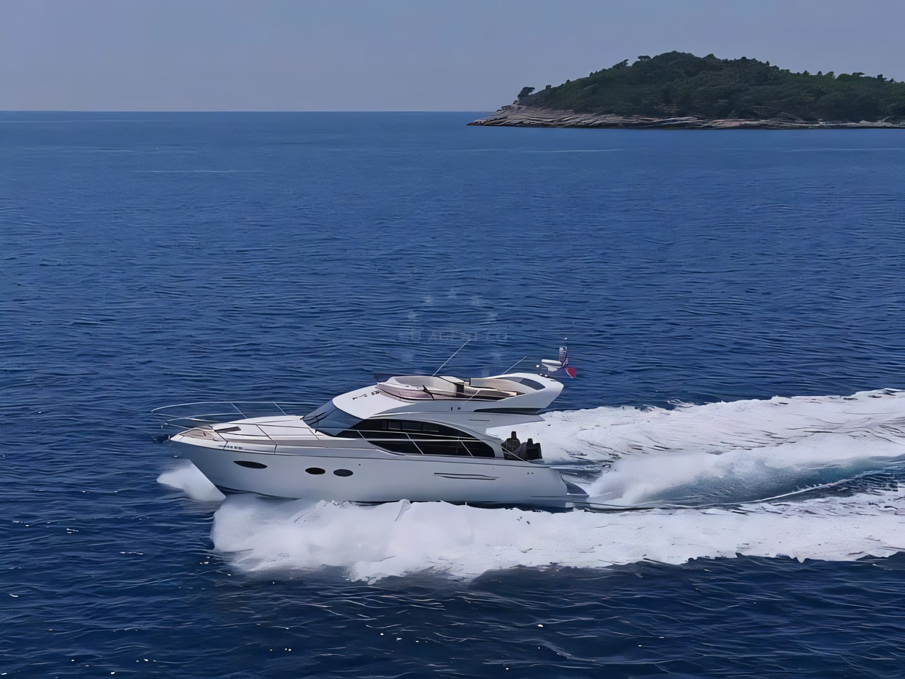 Exterior overview of Princess F43 motor boat for charter from Dubrovnik Port in the Dubrovnik sailing area Croatia