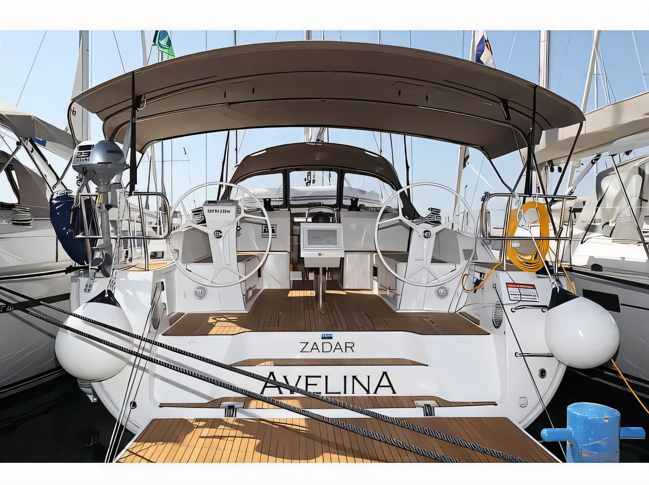 Exterior overview of Bavaria Cruiser 46 sail boat for charter from Zadar Marina Zadar in the Zadar sailing area Croatia