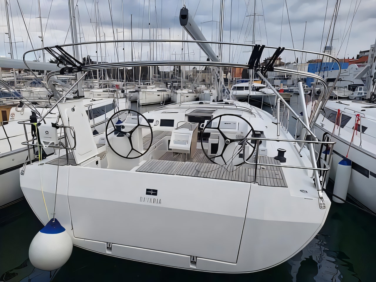 Exterior overview of Bavaria C45 sail boat for charter from Zadar Marina Zadar in the Zadar sailing area Croatia