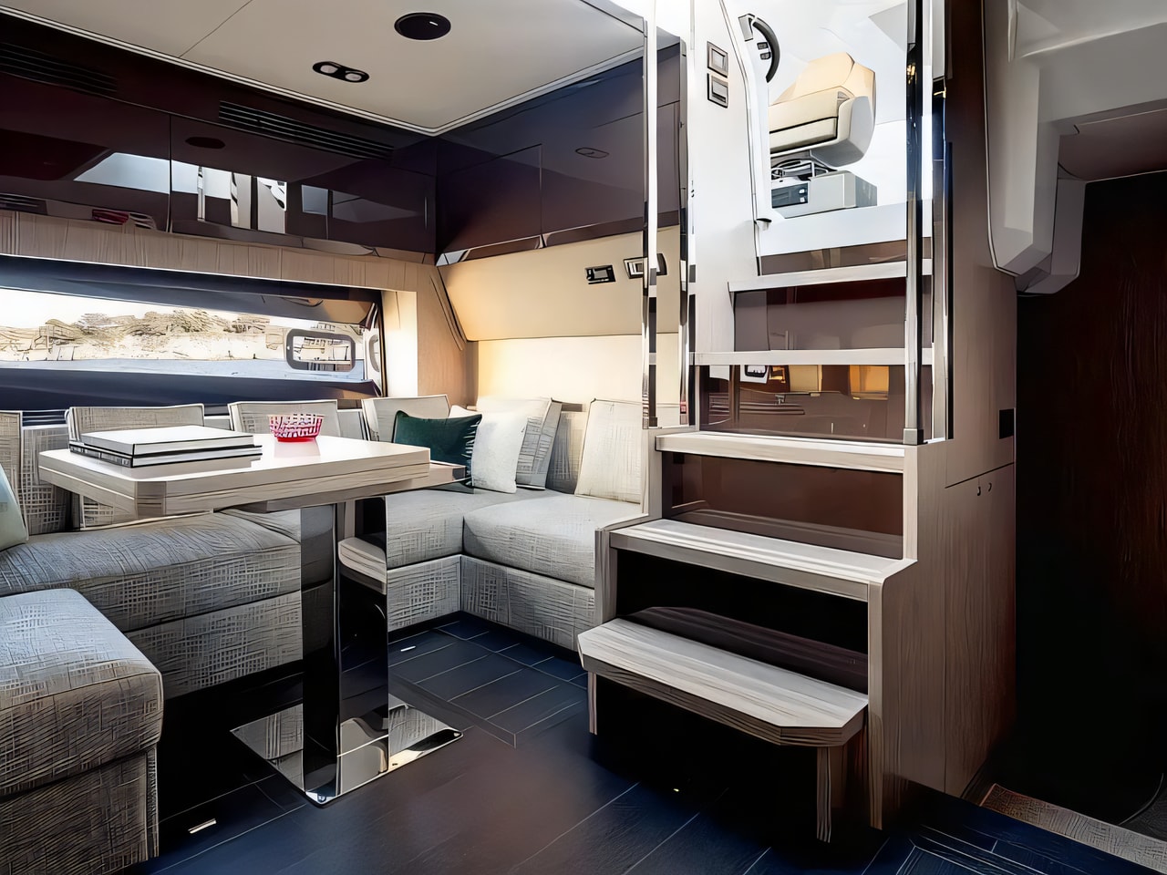 Layout of Atlantis 51 motoryacht with 3 cabins Croatia yacht charter