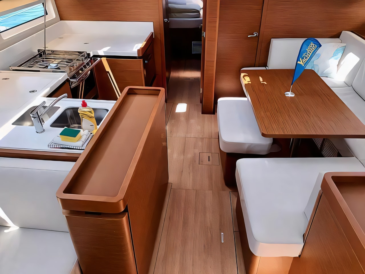 Layout of Sun Odyssey 490 sail boat with 4 cabins Croatia yacht charter