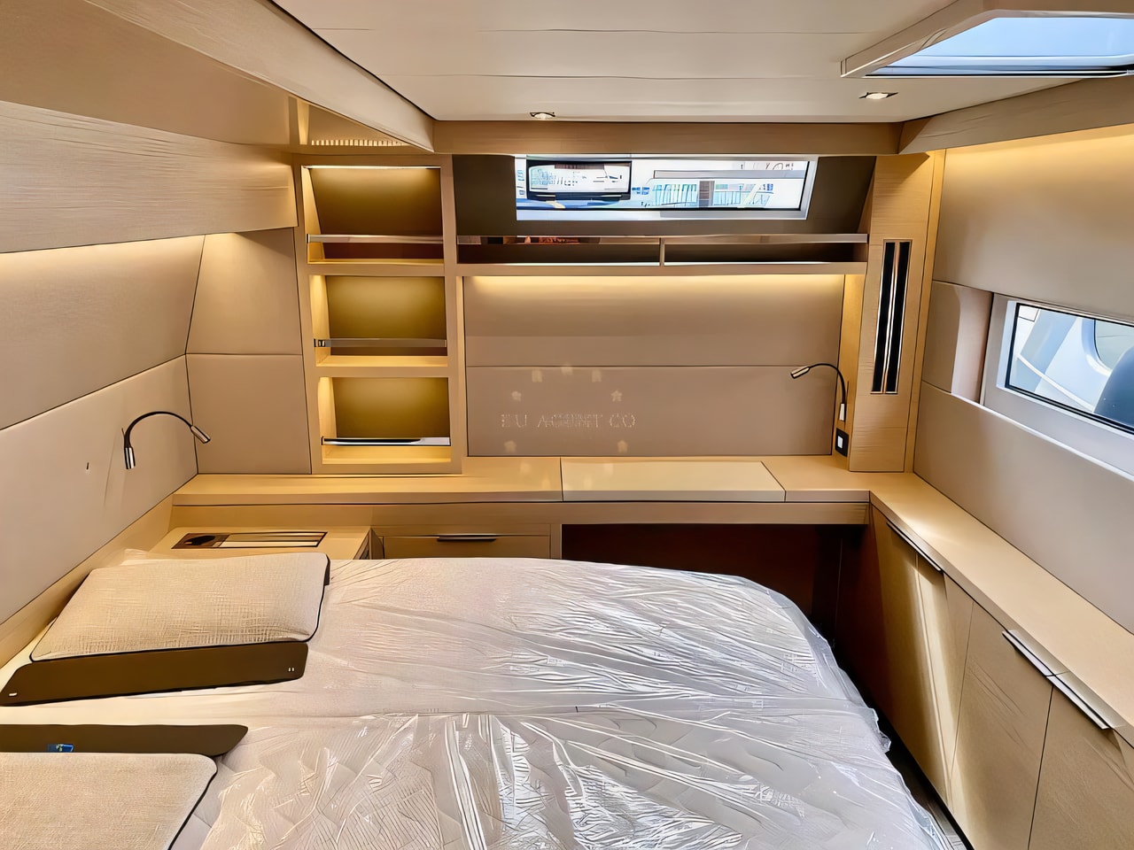 Layout of Lagoon 55 catamaran with 4 cabins Croatia yacht charter