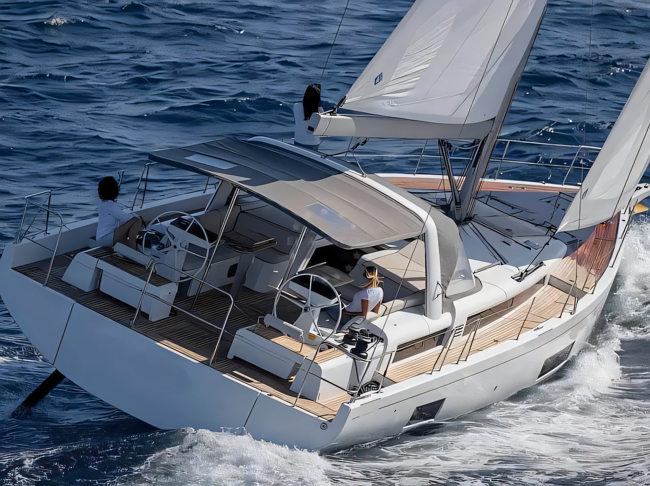 Exterior overview of Beneteau 54 sail boat for charter from Seget Donji Marina Baotic in the Split sailing area Croatia