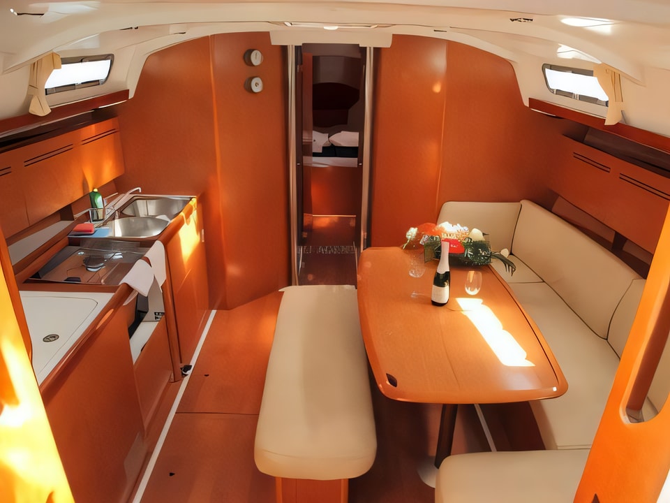Interior of Beneteau Cyclades 43.4 sail boat with 4 cabins Croatia yacht charter