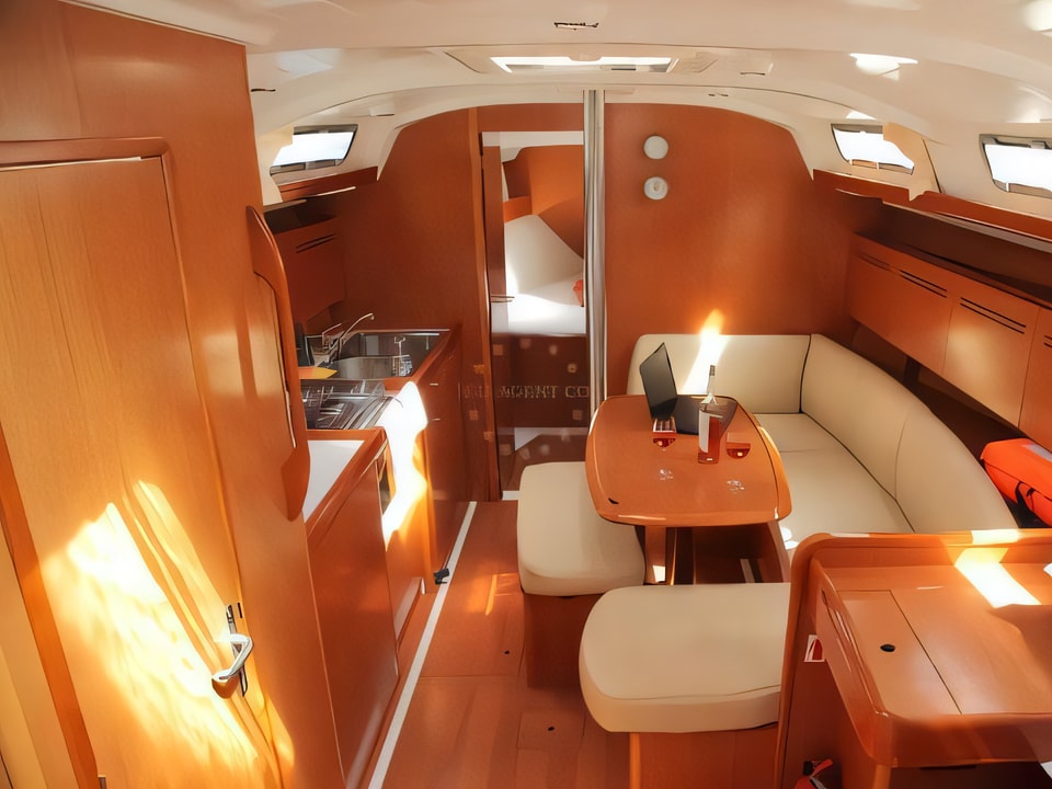 Interior of Beneteau Cyclades 39.3 sail boat with 3 cabins Croatia yacht charter