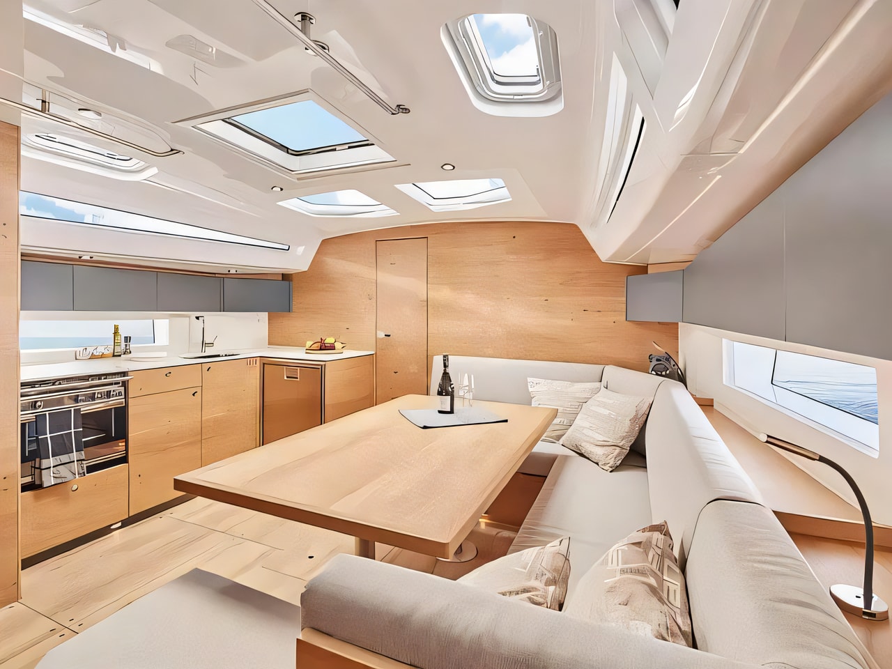 Layout of Elan Impression 43 sail boat with 4 cabins Croatia yacht charter