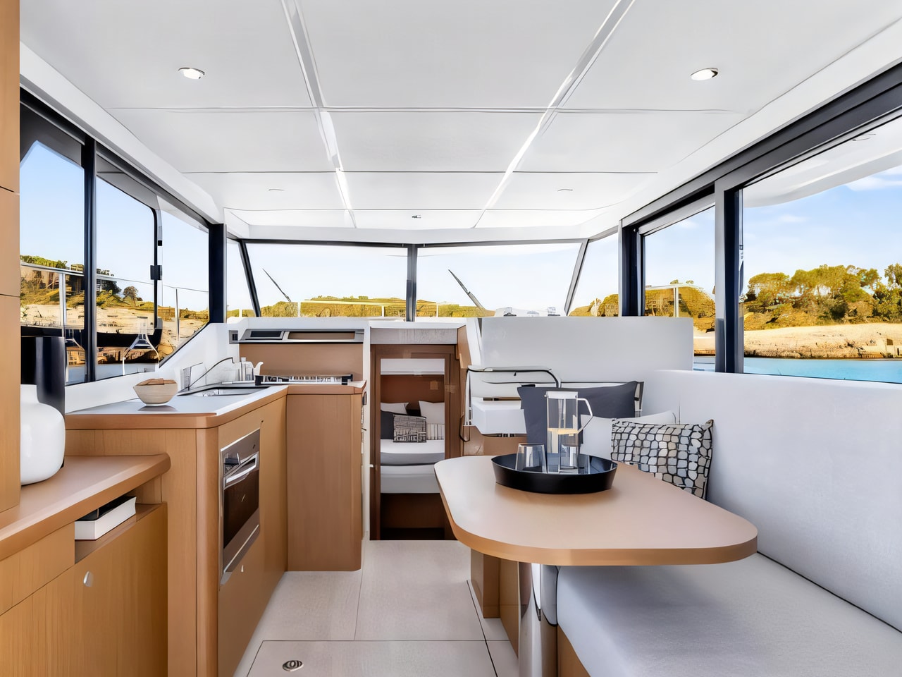 Interior of Swift Trawlwr 30 motoryacht with 2 cabins Croatia yacht charter