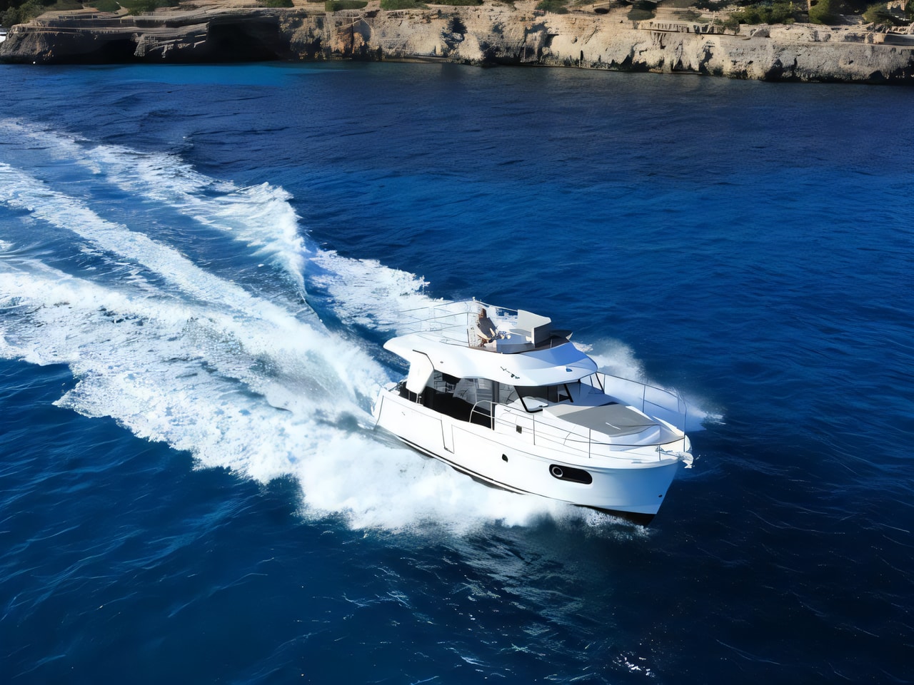 Layout of Swift Trawlwr 30 motoryacht with 2 cabins Croatia yacht charter