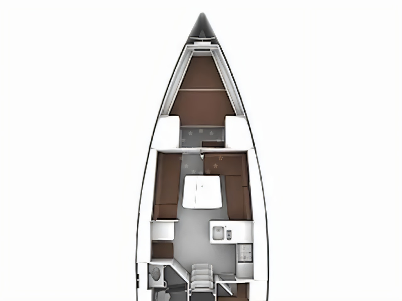 Interior of Bavaria Cruiser 37 sail boat with 2 cabins Croatia yacht charter