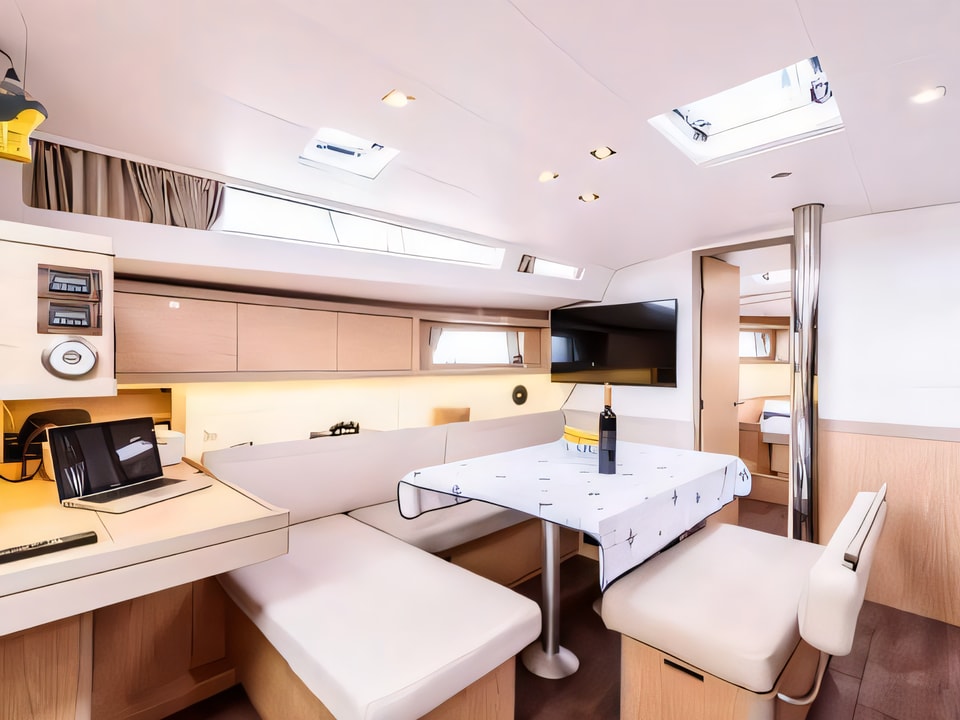 Interior of Beneteau Oceanis 48 sail boat with 4 cabins Croatia yacht charter
