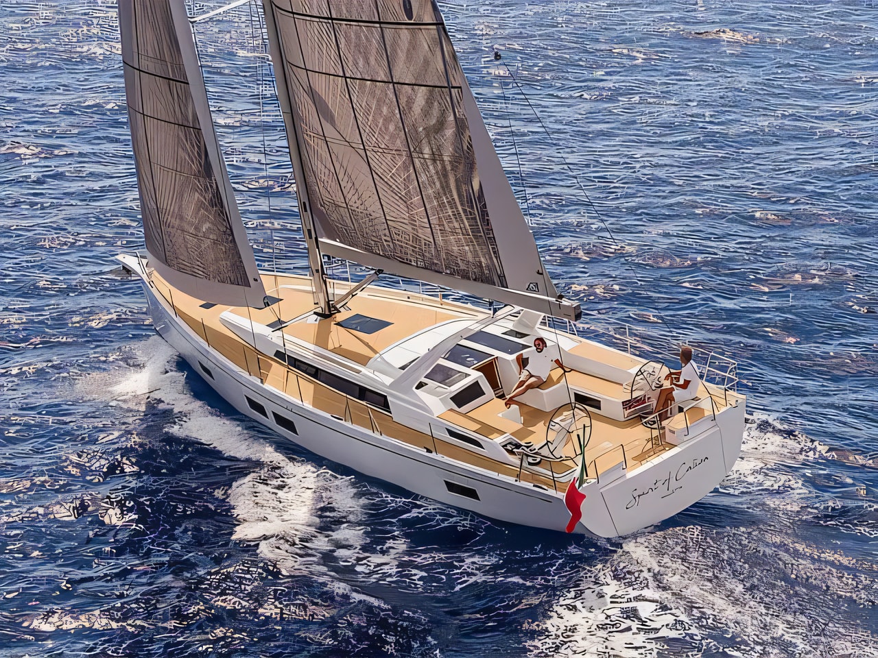 Exterior overview of Grand Soleil 52 LC sail boat for charter from Sibenik Marina Mandalina in the Sibenik sailing area Croatia