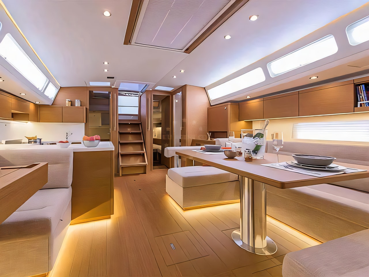 Layout of Grand Soleil 52 LC sail boat with 3 cabins Croatia yacht charter