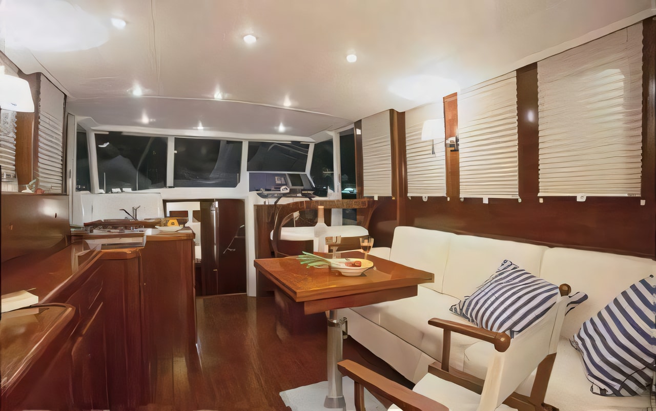 Layout of Swift Trawler 35 motor boat with 2 cabins Croatia yacht charter