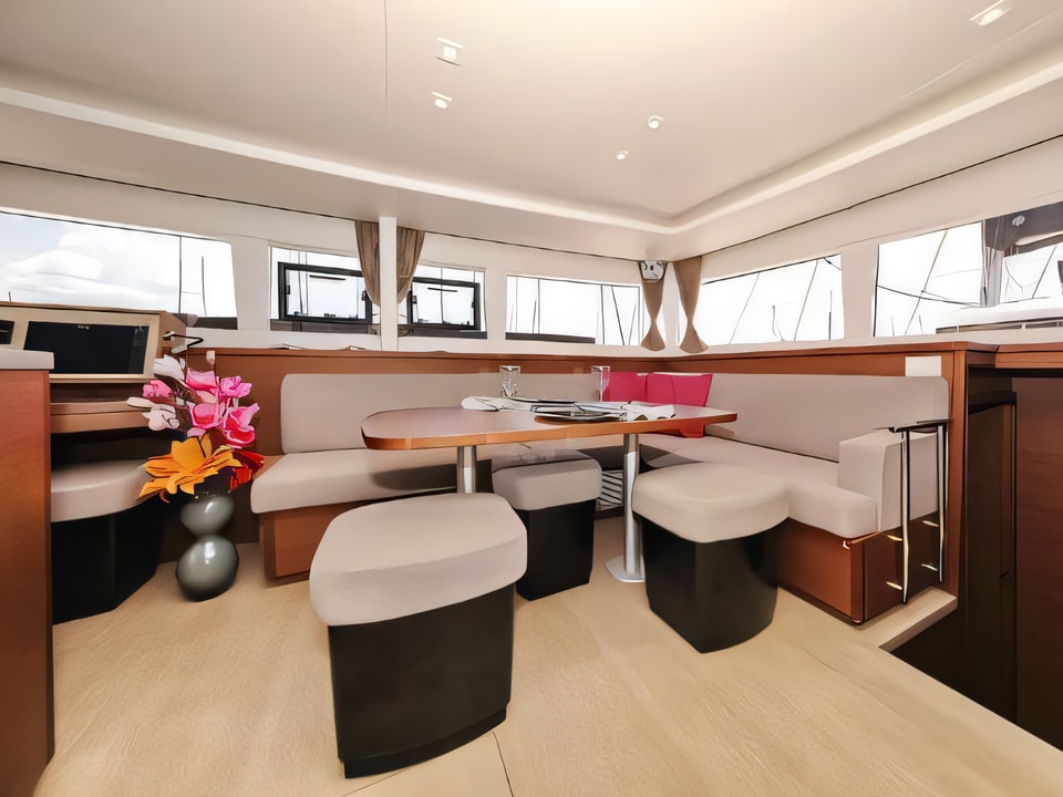 Interior of Lagoon 450 F catamaran with 6 cabins Croatia yacht charter