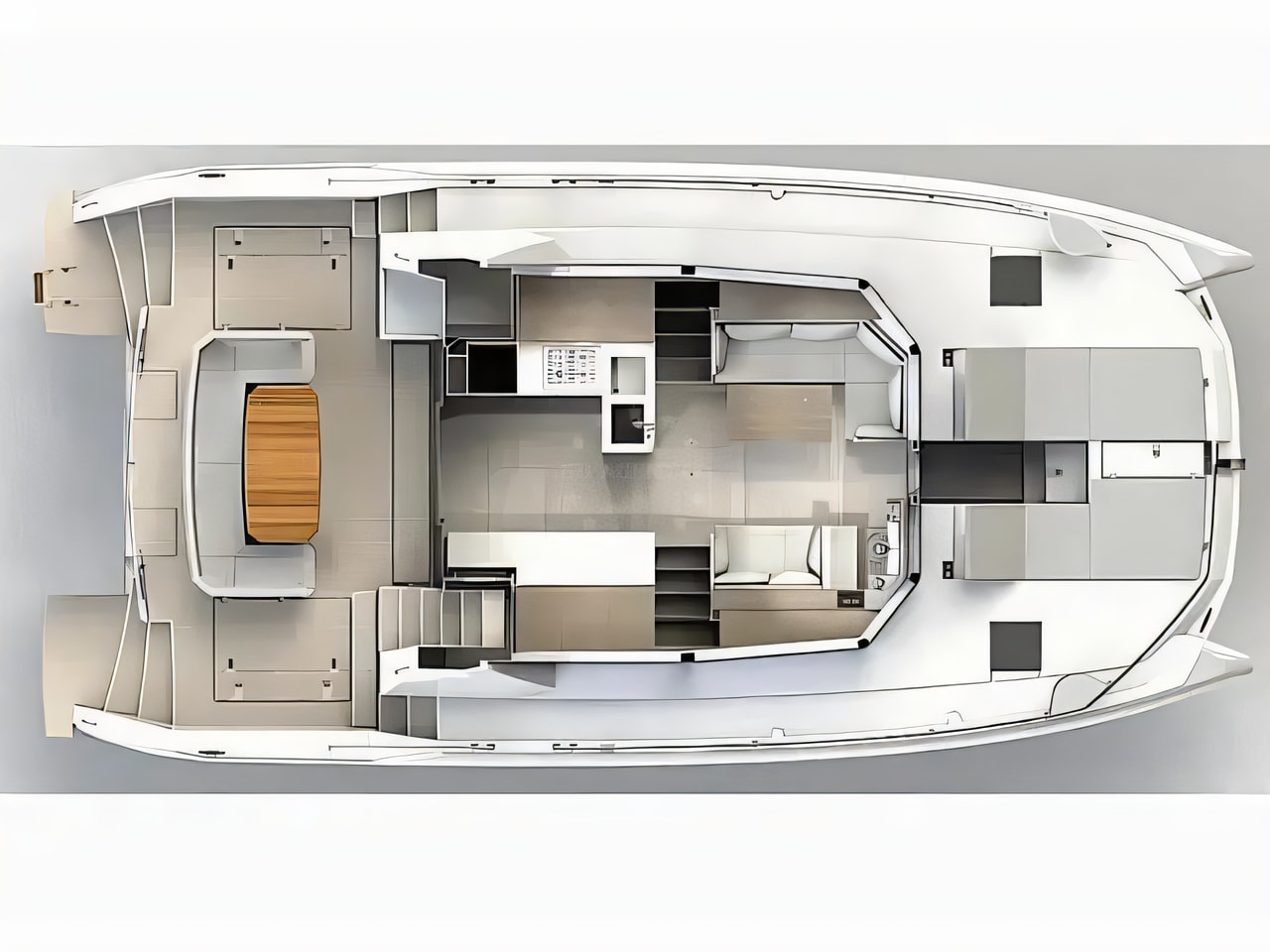 Interior of Moorings 464PC power catamaran with 4 cabins Croatia yacht charter