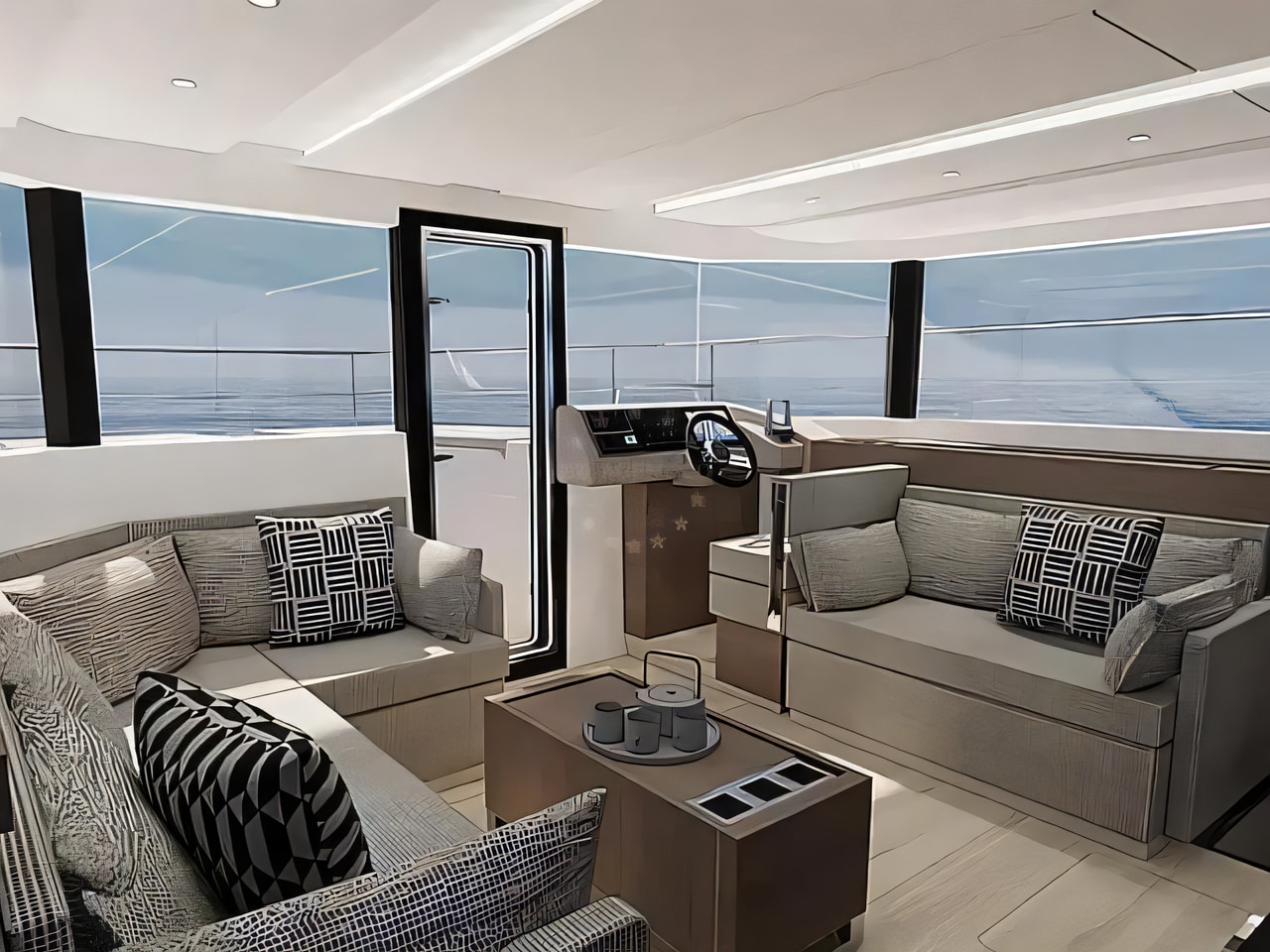 Layout of Moorings 464PC power catamaran with 4 cabins Croatia yacht charter