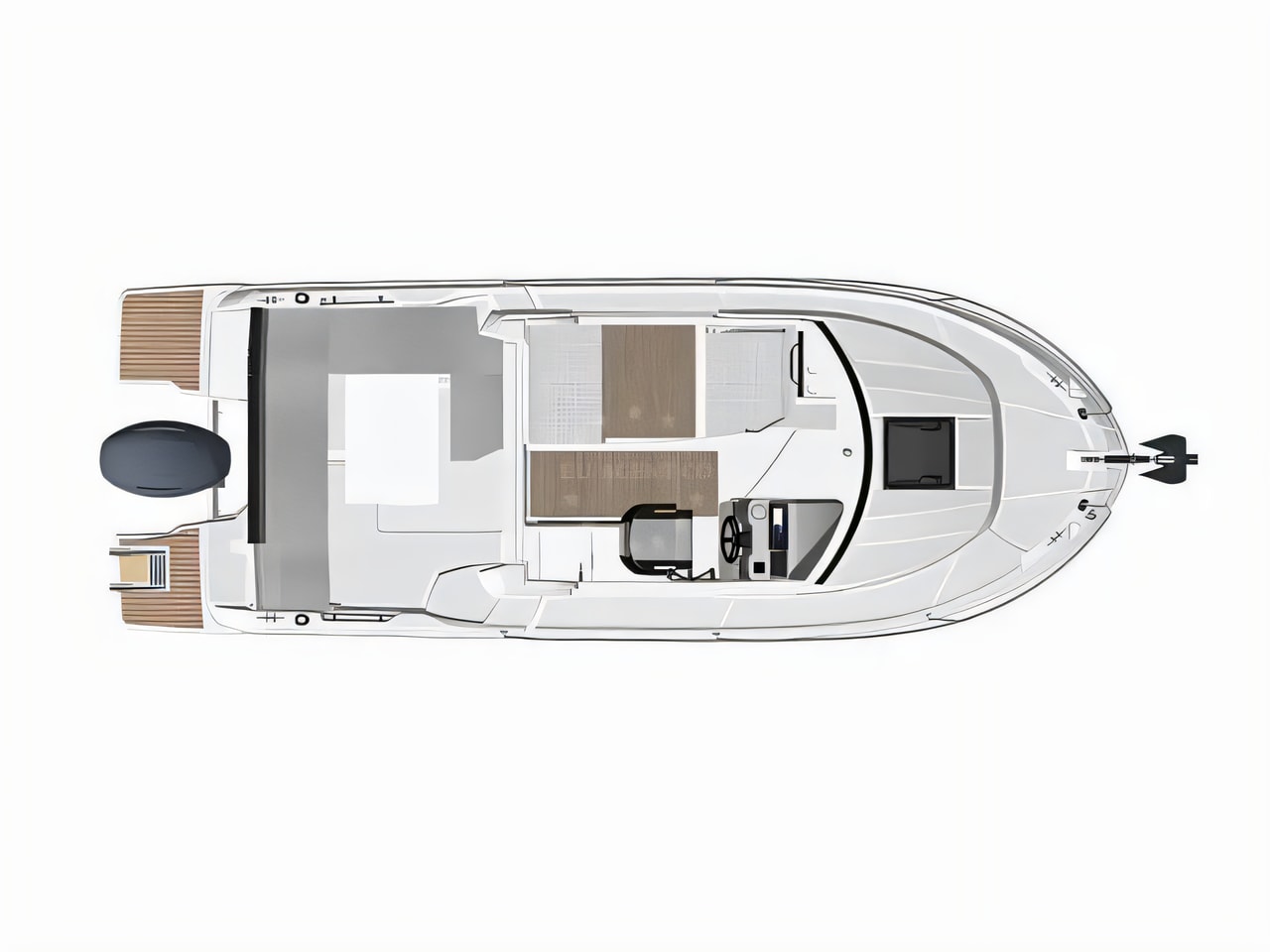 Interior of Merry Fisher 695 motor boat with 1 cabins Croatia yacht charter