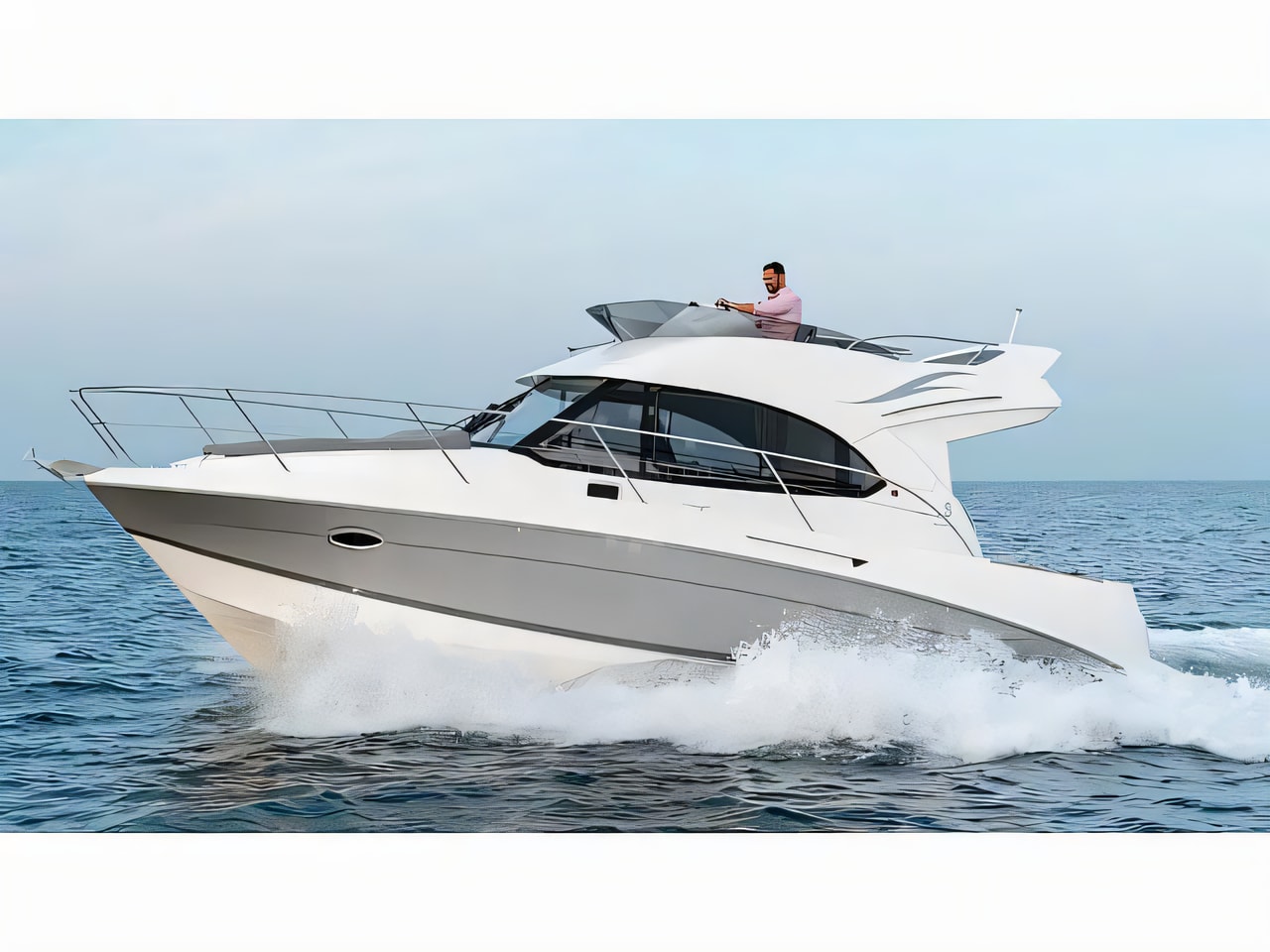 Exterior overview of Beneteau Antares 32 fly motor boat for charter from Trogir ACI Marina in the Split sailing area Croatia