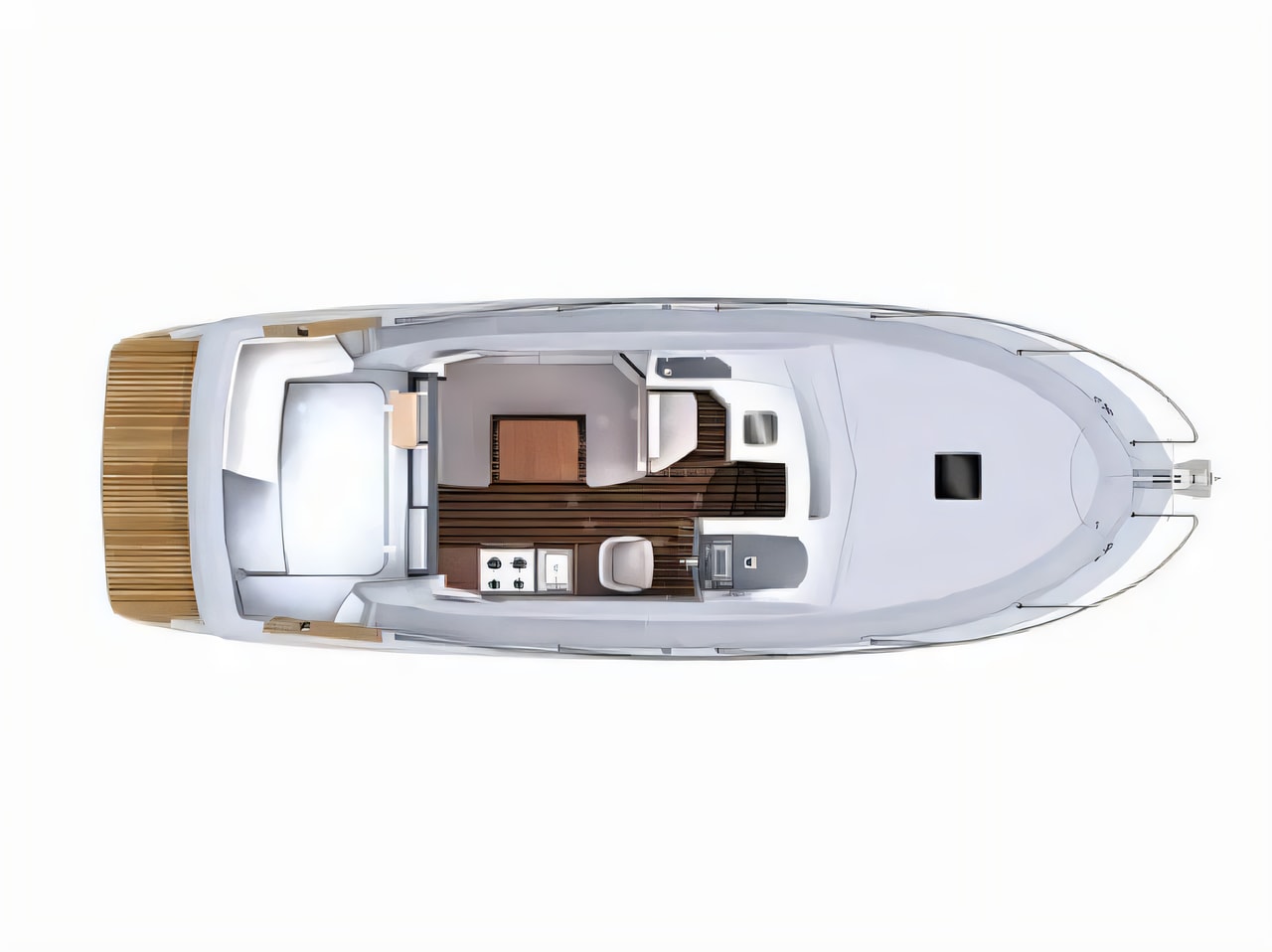 Interior of Beneteau Antares 32 fly motor boat with 2 cabins Croatia yacht charter