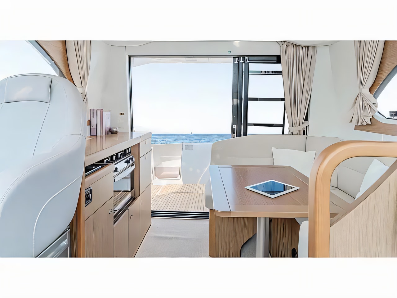 Layout of Beneteau Antares 32 fly motor boat with 2 cabins Croatia yacht charter