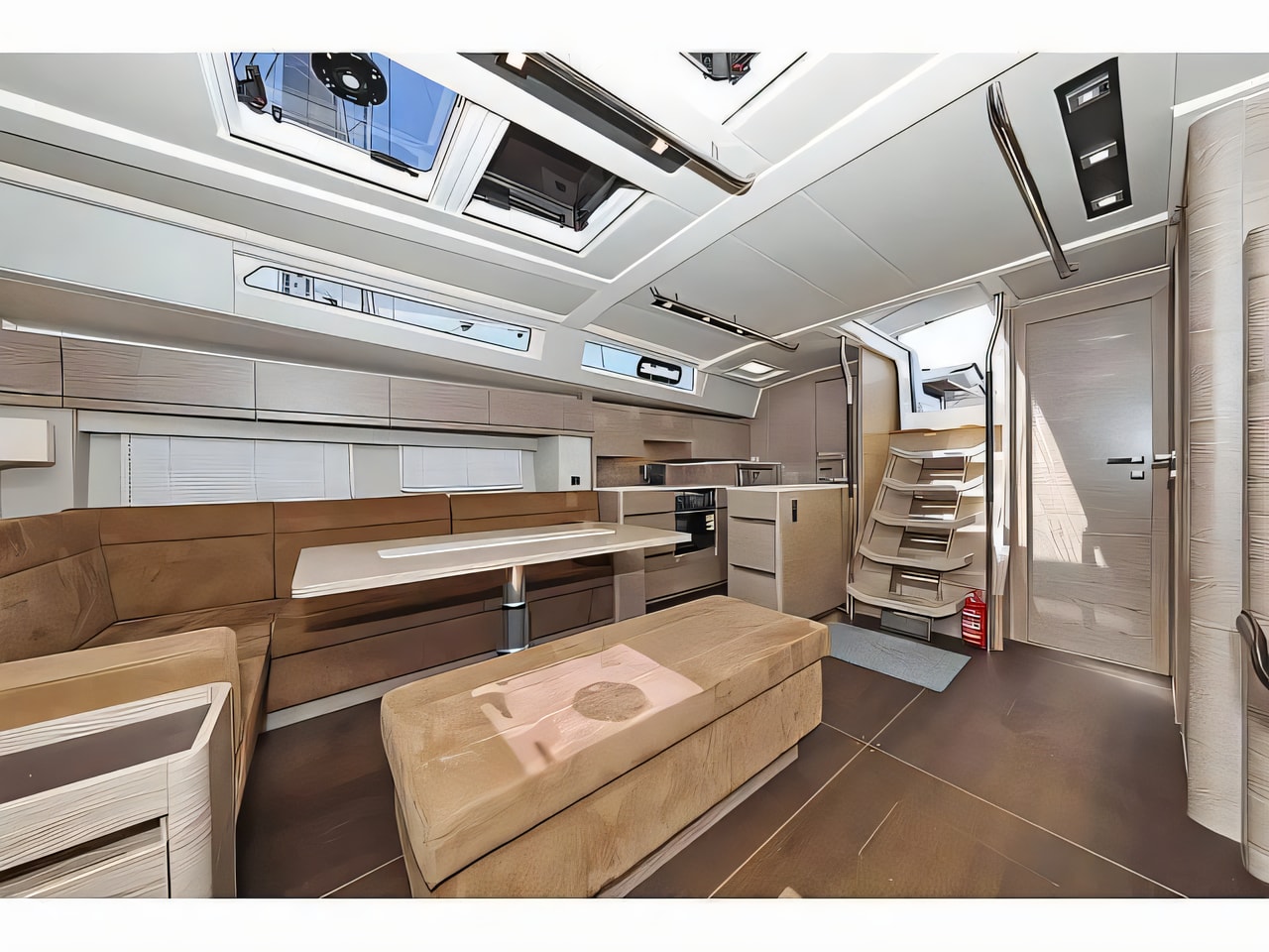Layout of Hanse 548 sail boat with 6 cabins Croatia yacht charter