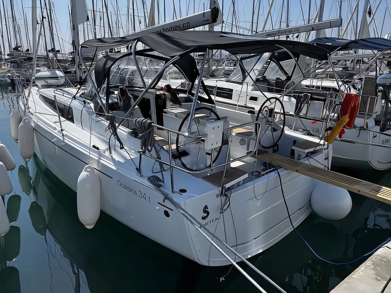 Exterior overview of Oceanis 34.1 sail boat for charter from Sukosan Marina Dalmacija in the Zadar sailing area Croatia