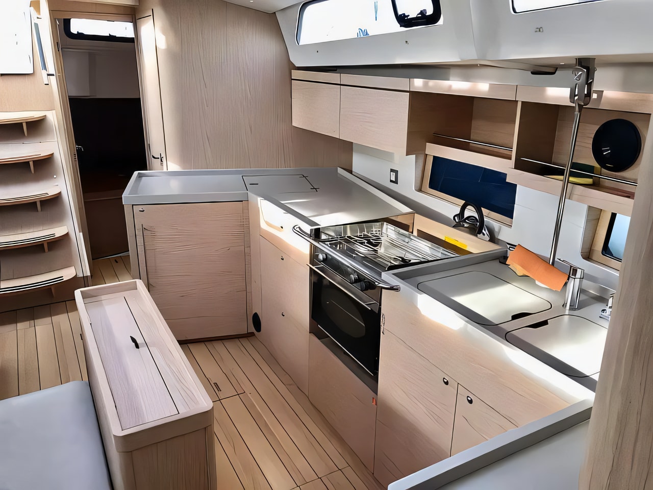 Layout of Oceanis 46.1 sail boat with 5 cabins Croatia yacht charter