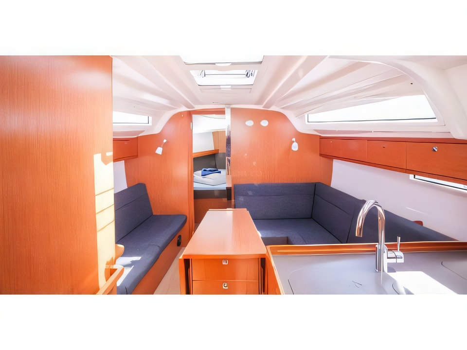 Interior of Bavaria Cruiser 37 sail boat with 3 cabins Croatia yacht charter