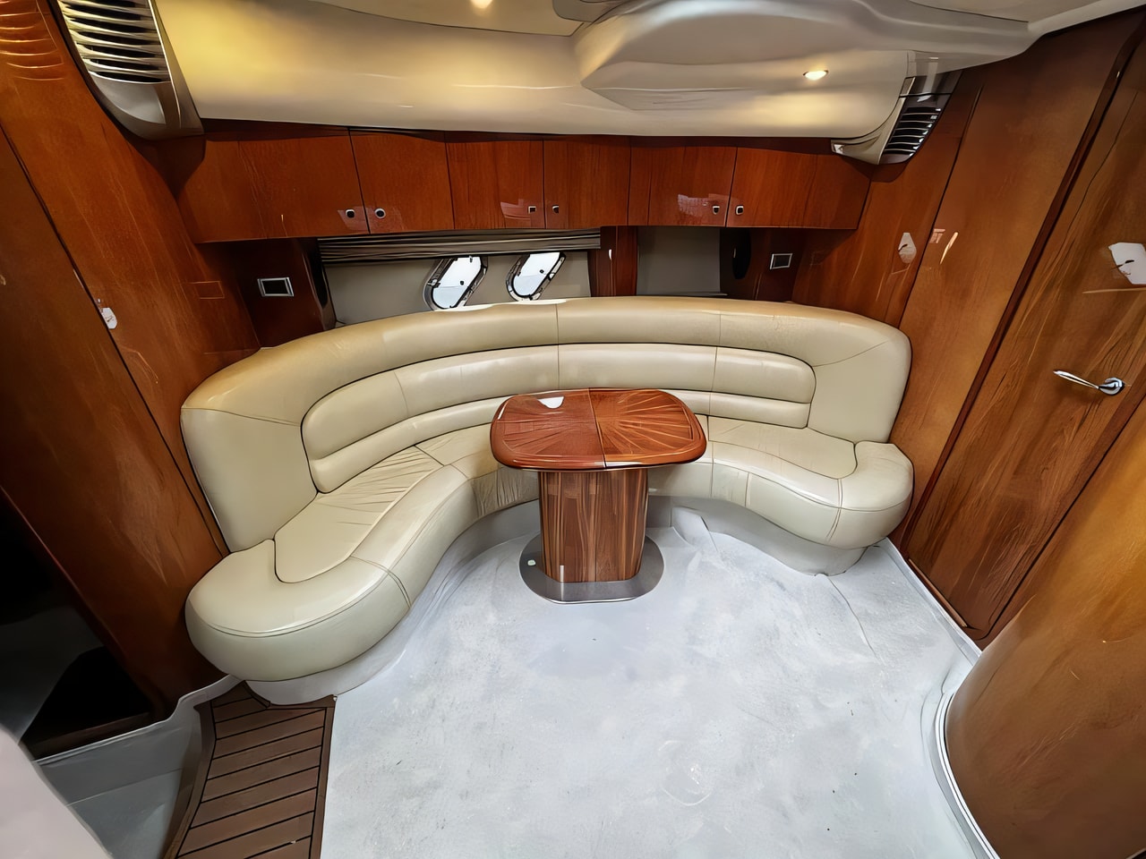 Layout of Cranchi Mediterranee 47 motoryacht with 2 cabins Croatia yacht charter
