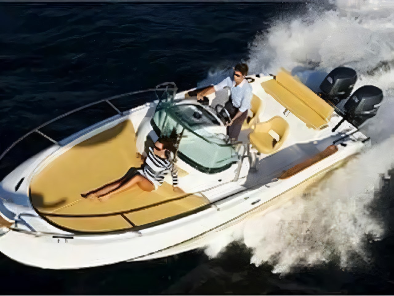 Exterior overview of Sessa Marine Key Largo 25 motor boat for charter from Trogir City Port in the Split sailing area Croatia