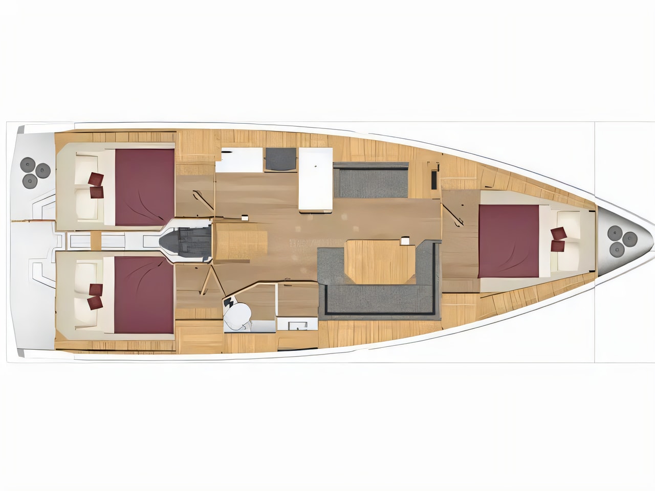 Interior of Bavaria C38 sail boat with 3 cabins Croatia yacht charter