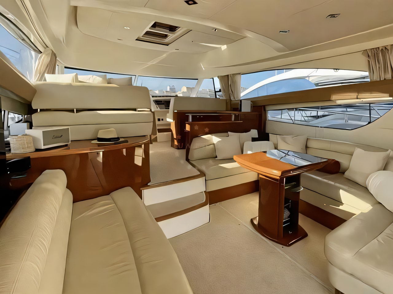 Layout of Prestige 50 Fly motoryacht with 3 cabins Croatia yacht charter