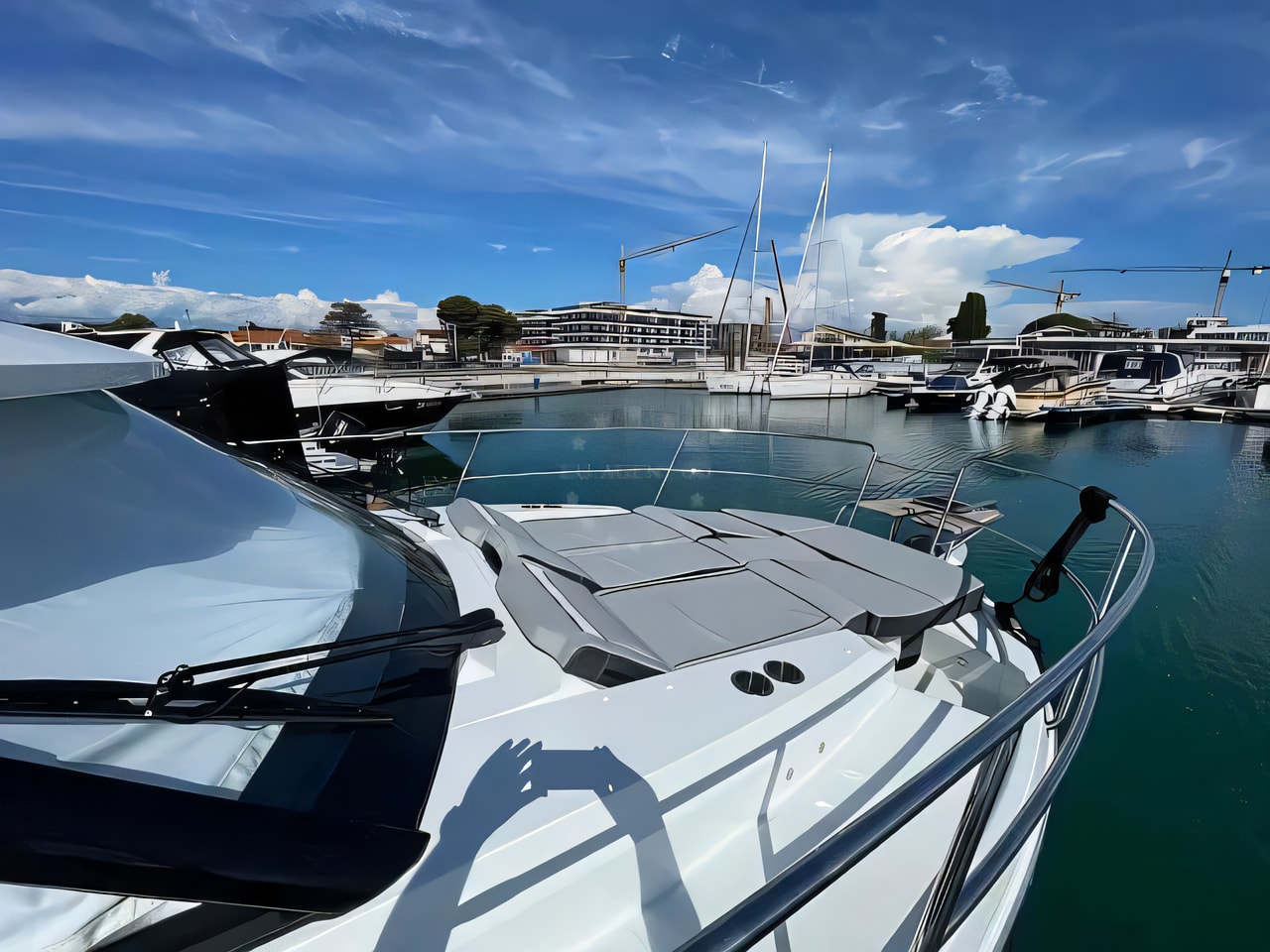 Interior of Merry Fisher 895 motor boat with 2 cabins Croatia yacht charter