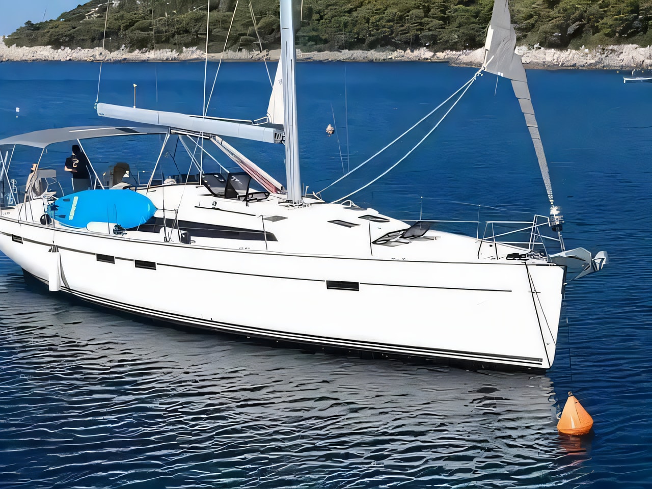 Exterior overview of Bavaria 51 Cruiser sail boat for charter from Rogoznica Marina Frapa in the Sibenik sailing area Croatia